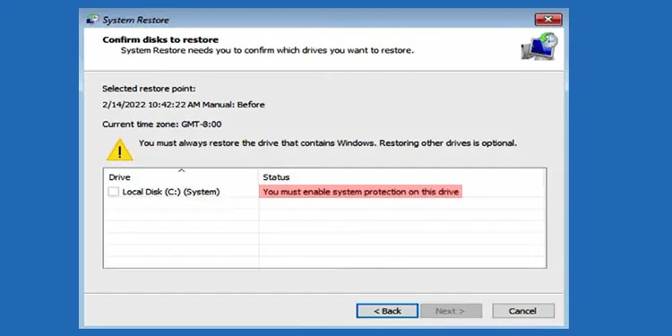 Fix: You Must Enable System Protection on this Drive