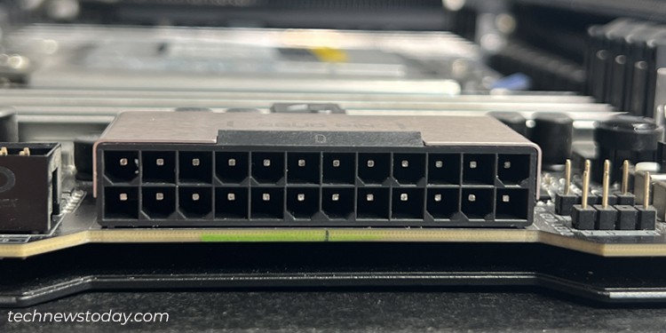 Understanding Power Supply Connectors: All Types Explained 5 24 pin header in motherboard