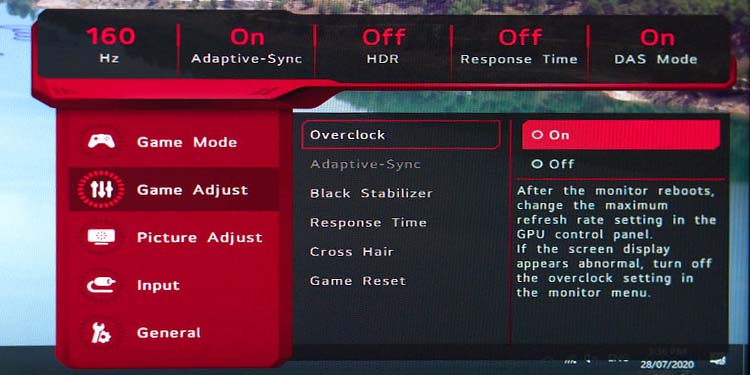 LG monitor OSD