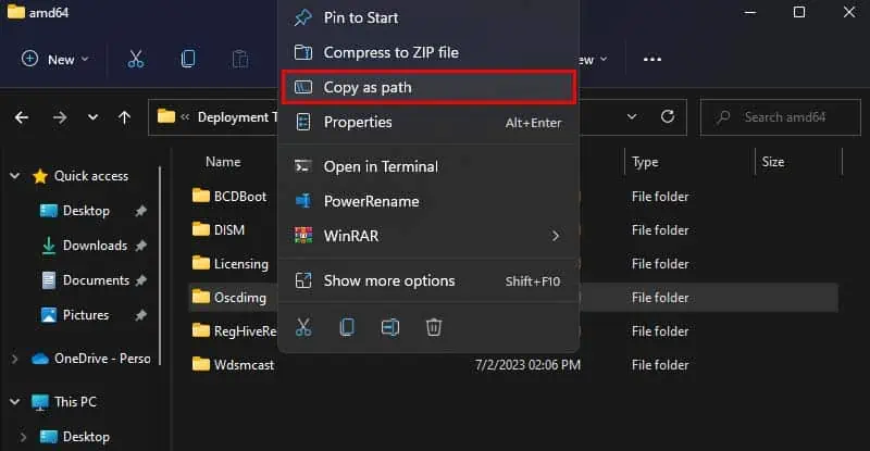 OSCDIMG-copy-as-path
