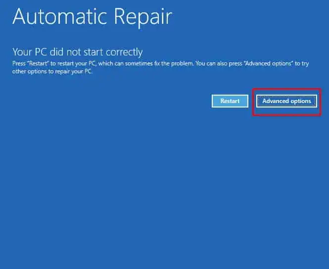 How to Factory Reset HP Laptop 15 advanced-option-windows-environment-recovery