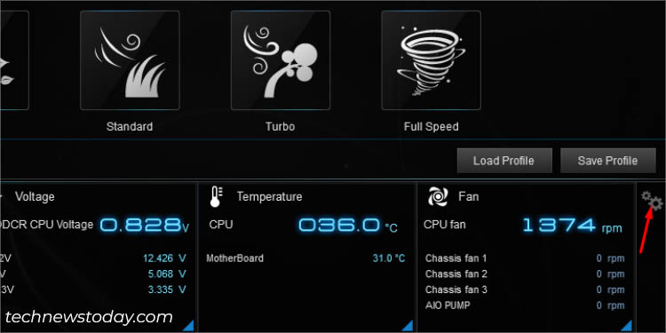 ai suite setting button