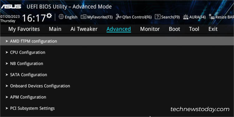 amd ftpm configuration