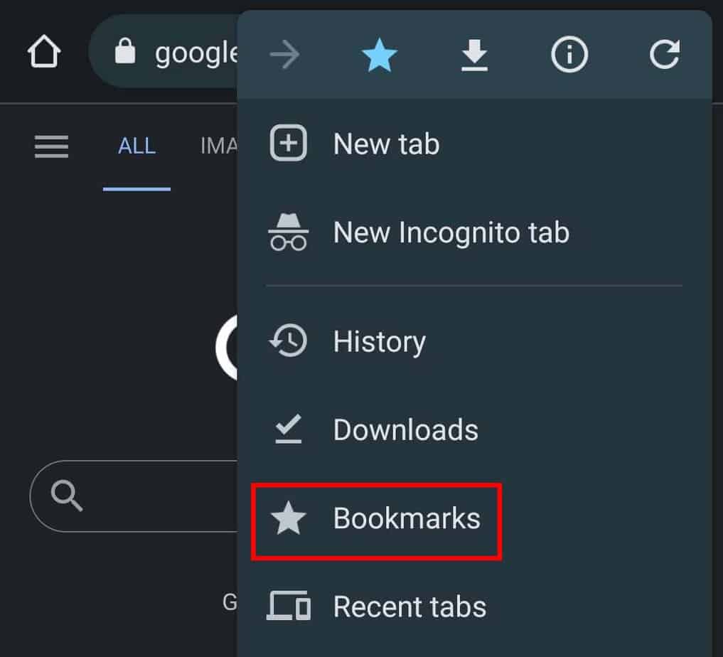 amdroid chrome bookmark