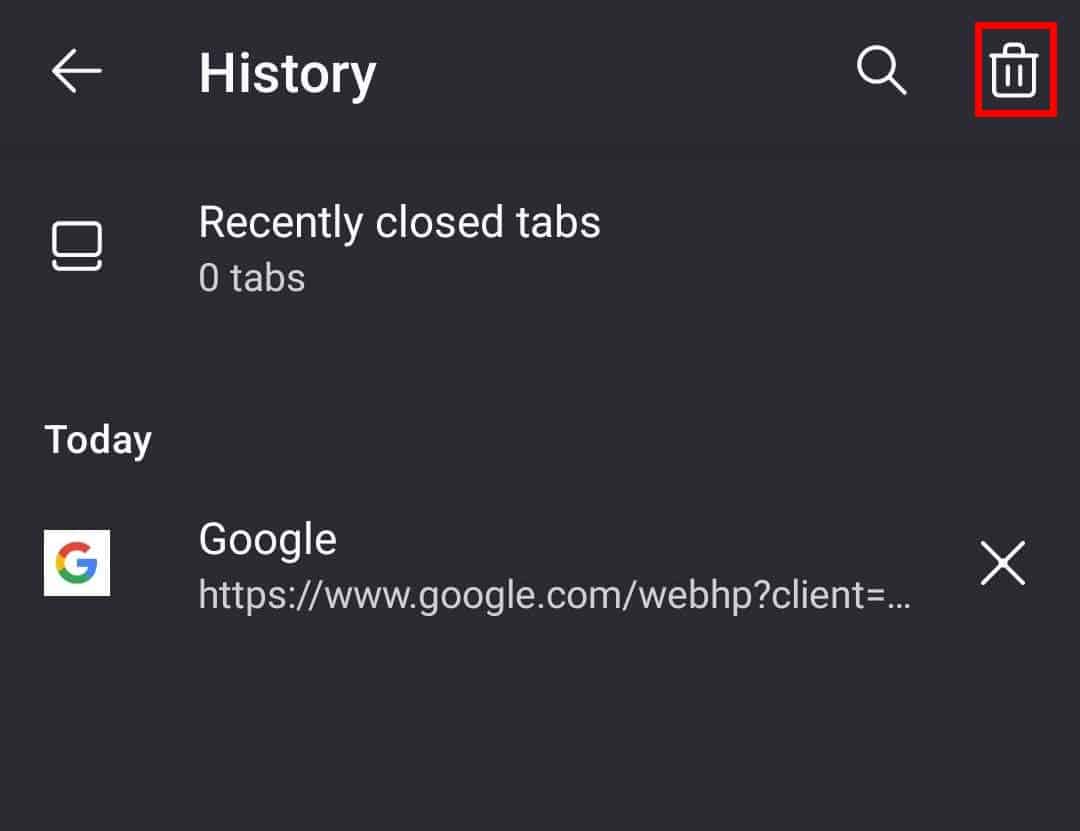 android firefox clear history