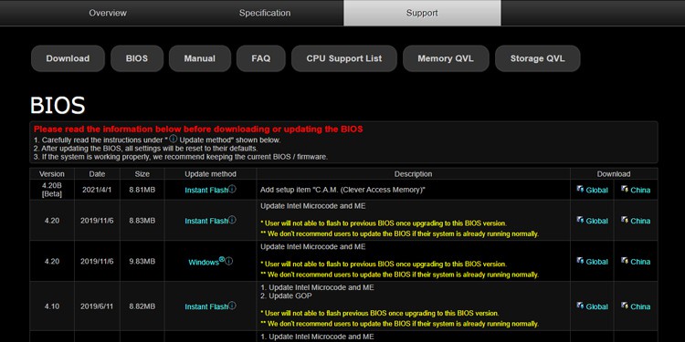 asrock bios download update