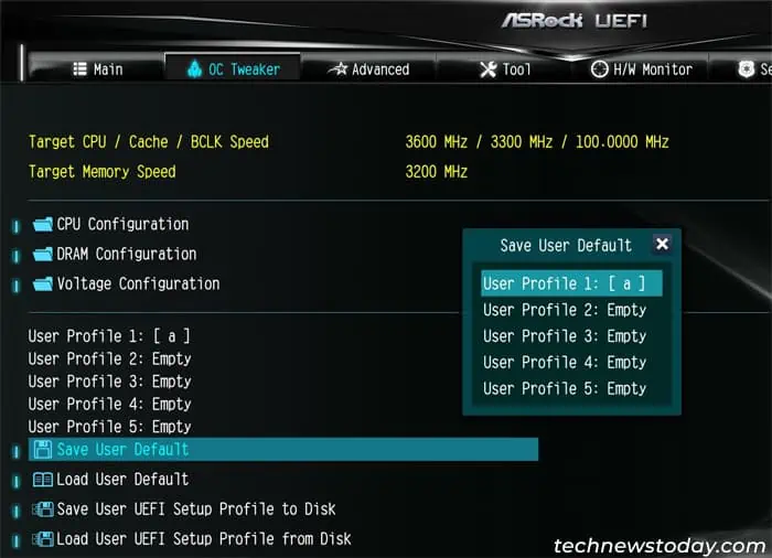How to Enable XMP on ASRock Motherboard BIOS 15 asrock-oc-tweaker-save-user-default-profile-1