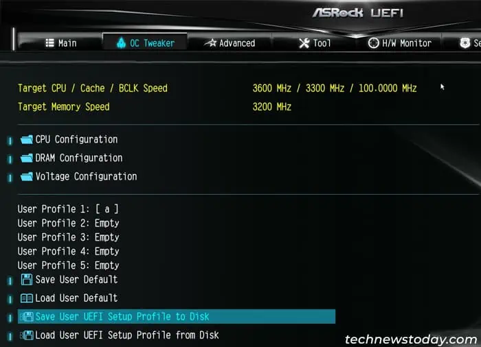 How to Enable XMP on ASRock Motherboard BIOS 16 asrock-oc-tweaker-save-user-uefi-setup-profile-to-disk