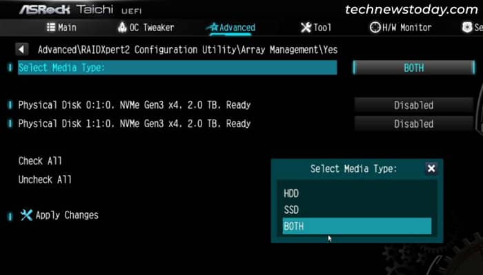asrock-taichi-create-raid-array-select-media-type-hdd-ssd-both