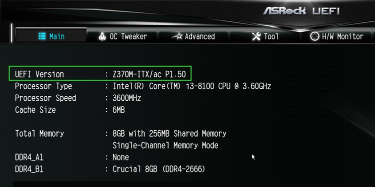 asrock uefi bios version