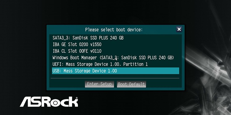 asrock usb boot