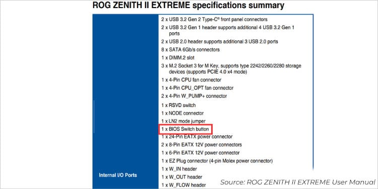 asus user manual bios switch button in specifications summary