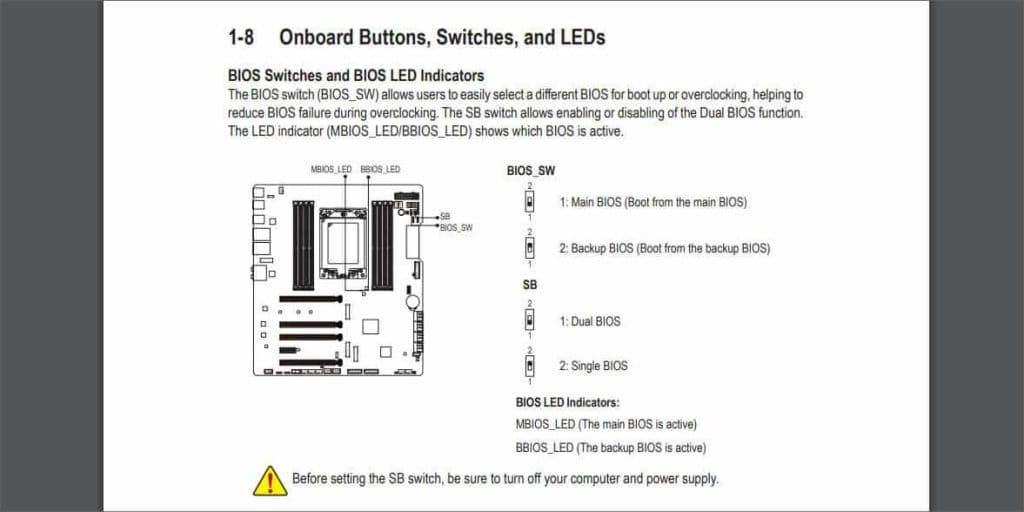 Ultimate Guide To Using DualBIOS On Gigabyte 5 bios switch bios led indicator in manual