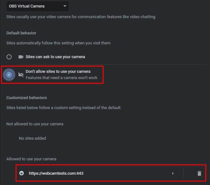 block camera access chrome