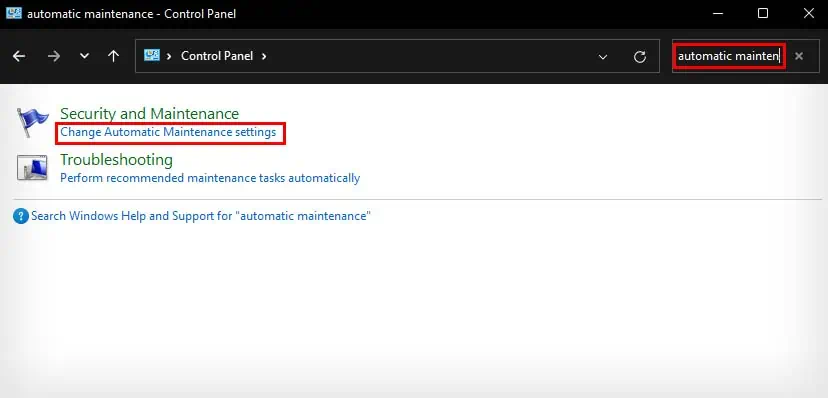 PC Keeps Turning on From Sleep—5 Ways to Fix It 18 change-automatic-maintenance-setting