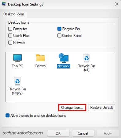 change desktop icon