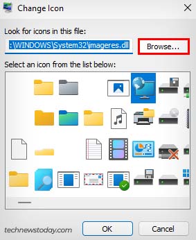 change icon browse