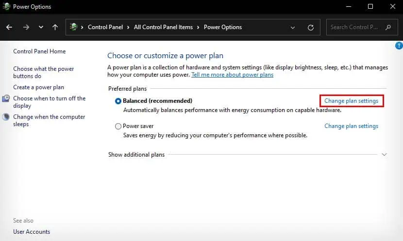 PC Keeps Turning on From Sleep—5 Ways to Fix It 15 change-power-plan-setting