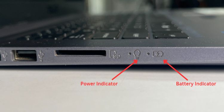 check asus laptop indicators
