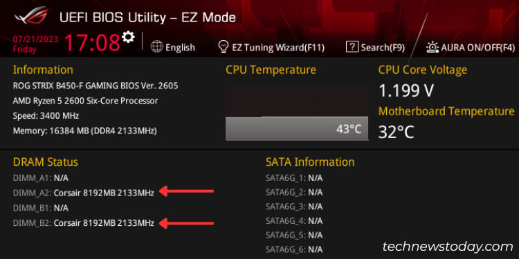 checking dimm speed in dram status