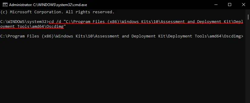 cmd-change-current-directory-to-oscdimg-folder