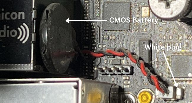 cmos battery with white plug