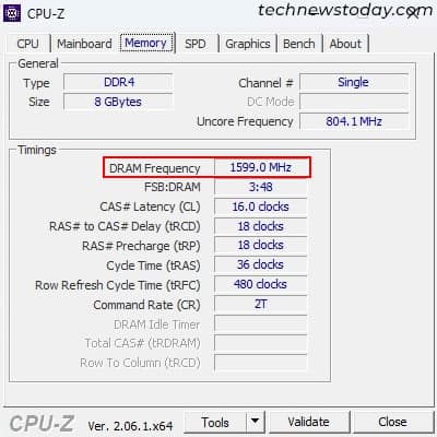 cpu-z-dram-frequency