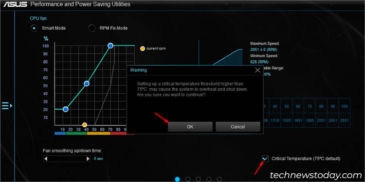 critical temperature setting in ai suite