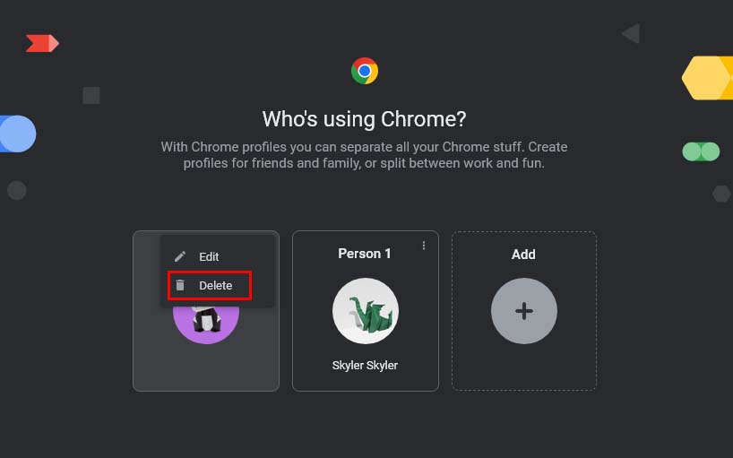 delete chrome profile