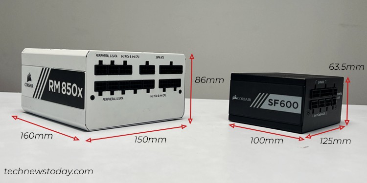 ATX vs SFX Power Supplies: Finding Your Perfect Fit 4 dimension-comparison-of-atx-and-sfx