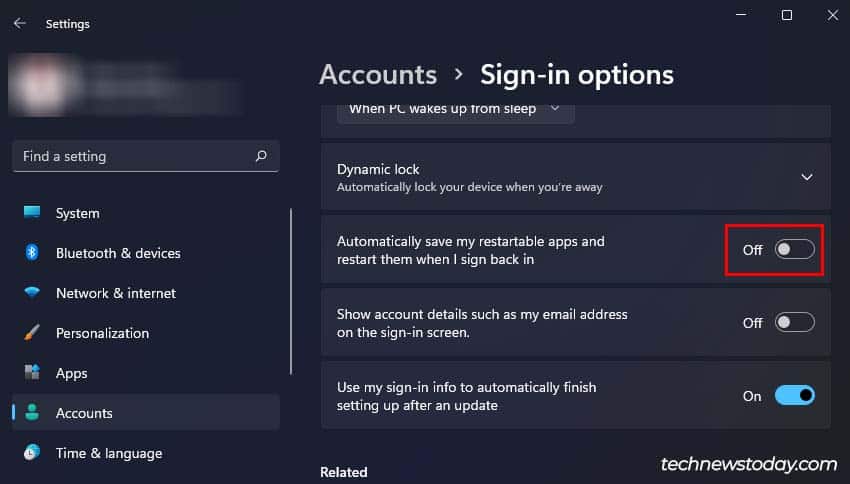 disable restartablt apps