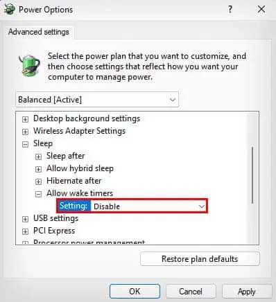 PC Keeps Turning on From Sleep—5 Ways to Fix It 17 disable-wake-timers