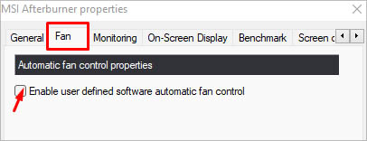 enable user defined software automatic fan control