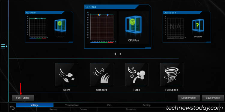 fan tuning button in ai suite