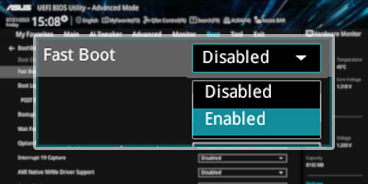 fast boot asus