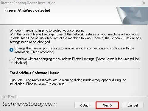 How to Connect Printer to Wi-Fi 13 firewall-optiion