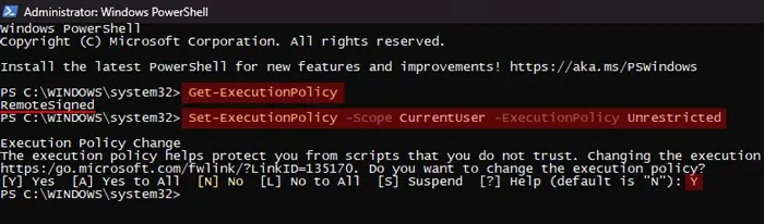 get-set-executionpolicy-scope-currentuser-executionpolicy-unrestricted-Y