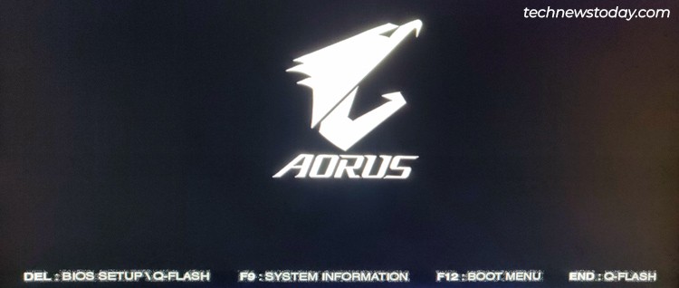 gigabyte boot screen bios