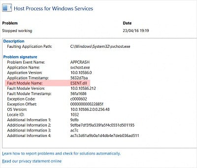 host-process-for-windows-services-fault-module