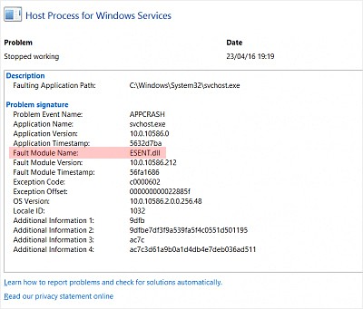 host-process-for-windows-services-fault-module