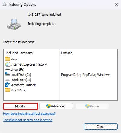 indexing-options-modify