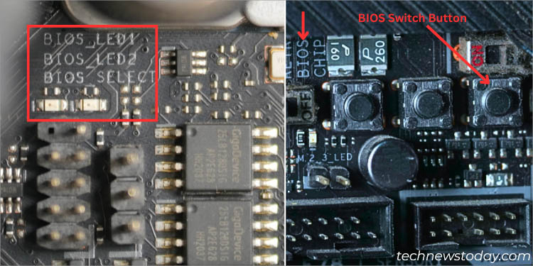ASUS Dual BIOS: What It Is and How to Use It 8 inspecting motherboard for bios switch and leds