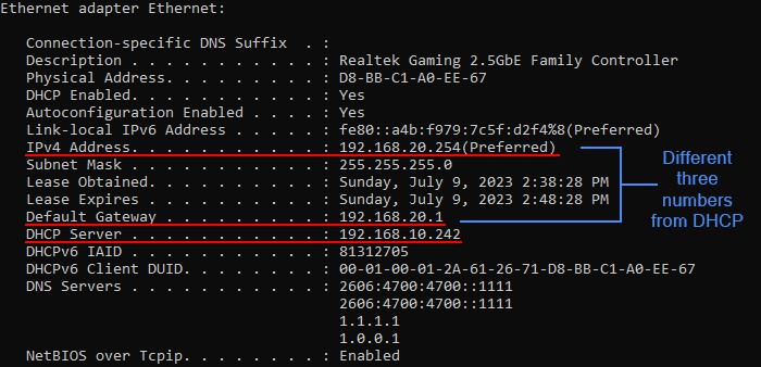 ipv4-address-default-gateway-different-than-dhcp-server