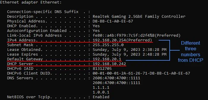8 Ways to Fix Default Gateway is Not Available on Windows 12 ipv4-address-default-gateway-different-than-dhcp-server