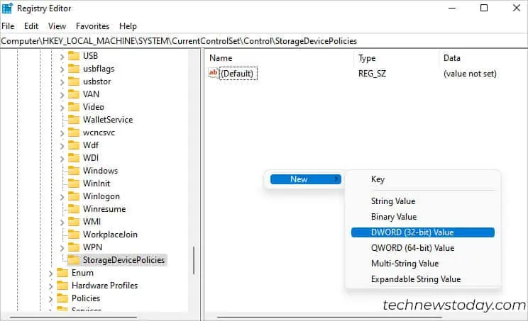 How to Remove Write Protection on USB Drive? 13 new-dword-storagedevicepolicies