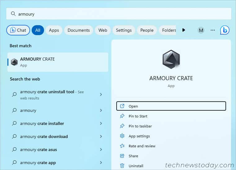 open armoury crate