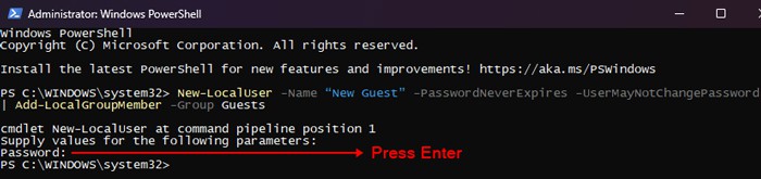 powershell-new-localuser-name-passwordneverexpires-usermaynotchangepassword-add-localgroupmember-group-guests