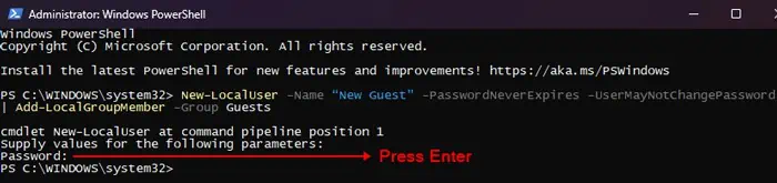powershell-new-localuser-name-passwordneverexpires-usermaynotchangepassword-add-localgroupmember-group-guests