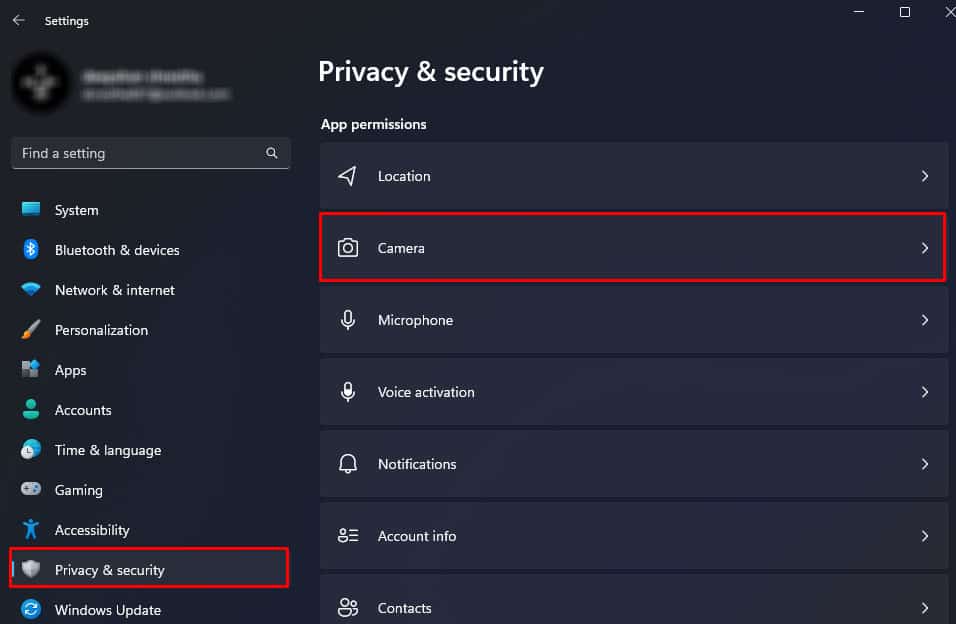 privacy and security camera access