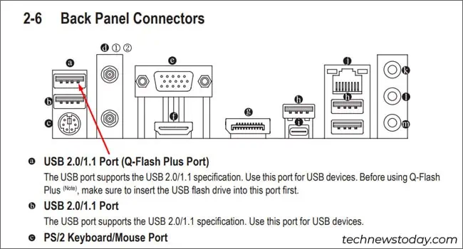 How To Update Gigabyte Motherboard BIOS 22 q-flash-plus-port-manual